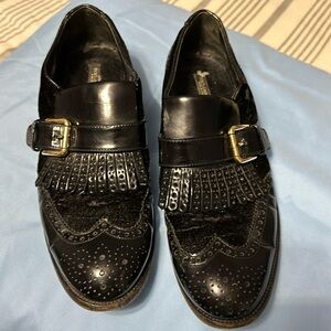 Dolce & Gabbana slip on monk strap - patent leather and velvet -women’s size 38